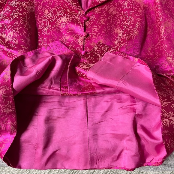 Donna Morgan Vintage Silk Blend Floral Print Fully Lined Jacket Skirt Set Suit - Picture 9 of 16